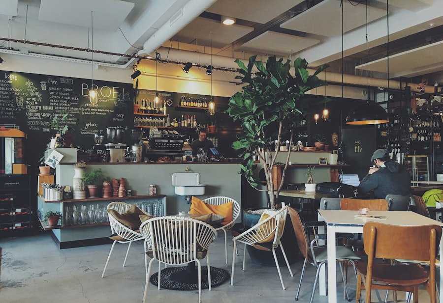 Interior de la cafetería